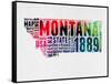 Montana Word Cloud 2-NaxArt-Framed Stretched Canvas