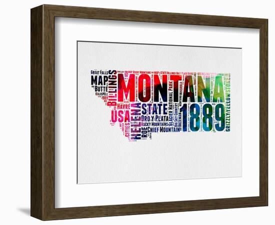 Montana Word Cloud 2-NaxArt-Framed Art Print