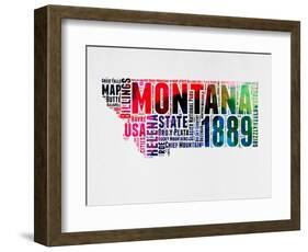 Montana Word Cloud 2-NaxArt-Framed Art Print