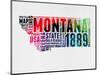 Montana Word Cloud 2-NaxArt-Mounted Art Print