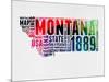 Montana Word Cloud 2-NaxArt-Mounted Art Print