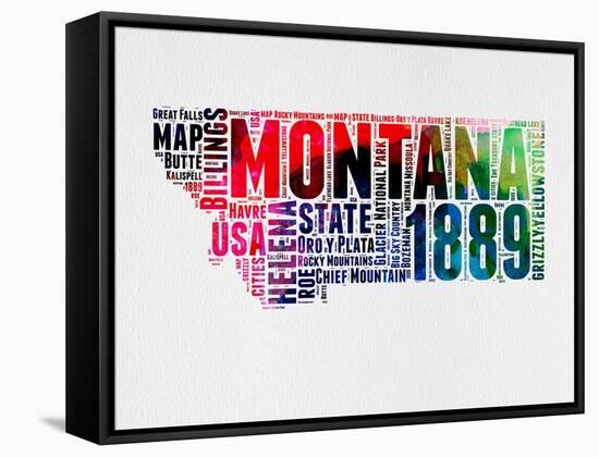 Montana Word Cloud 2-NaxArt-Framed Stretched Canvas