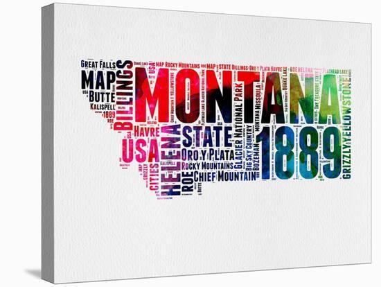 Montana Word Cloud 2-NaxArt-Stretched Canvas