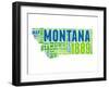 Montana Word Cloud Map-NaxArt-Framed Art Print