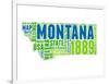 Montana Word Cloud Map-NaxArt-Framed Art Print