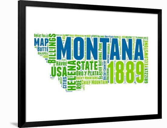 Montana Word Cloud Map-NaxArt-Framed Art Print