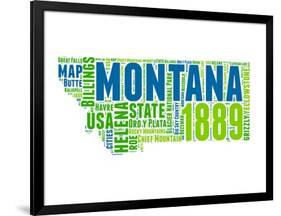 Montana Word Cloud Map-NaxArt-Framed Art Print