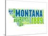 Montana Word Cloud Map-NaxArt-Stretched Canvas