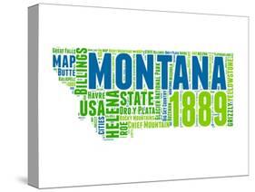 Montana Word Cloud Map-NaxArt-Stretched Canvas