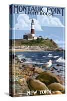 Montauk Point Lighthouse - New York-Lantern Press-Stretched Canvas