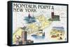 Montauk Point, New York - Nautical Chart-Lantern Press-Framed Stretched Canvas