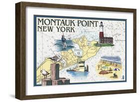 Montauk Point, New York - Nautical Chart-Lantern Press-Framed Art Print