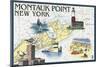 Montauk Point, New York - Nautical Chart-Lantern Press-Mounted Art Print