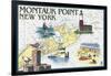 Montauk Point, New York - Nautical Chart-Lantern Press-Framed Art Print