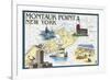 Montauk Point, New York - Nautical Chart-Lantern Press-Framed Premium Giclee Print