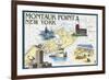 Montauk Point, New York - Nautical Chart-Lantern Press-Framed Premium Giclee Print