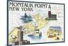 Montauk Point, New York - Nautical Chart-Lantern Press-Mounted Premium Giclee Print