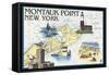 Montauk Point, New York - Nautical Chart-Lantern Press-Framed Stretched Canvas