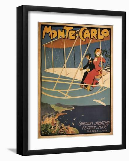 Monte-Carlo Competition Aviation-Jules Alexandre Grun-Framed Art Print