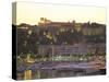 Monte Carlo Harbour and Prince's Palace at Sunset, Monaco, Cote D'Azur, Mediterranean, Europe-Sergio Pitamitz-Stretched Canvas