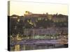 Monte Carlo Harbour and Prince's Palace at Sunset, Monaco, Cote D'Azur, Mediterranean, Europe-Sergio Pitamitz-Stretched Canvas