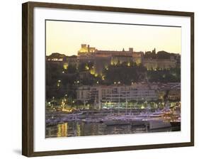 Monte Carlo Harbour and Prince's Palace at Sunset, Monaco, Cote D'Azur, Mediterranean, Europe-Sergio Pitamitz-Framed Photographic Print