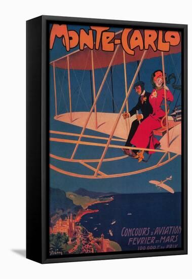 Monte Carlo, Monaco - Aviation Sporting Poster-Lantern Press-Framed Stretched Canvas