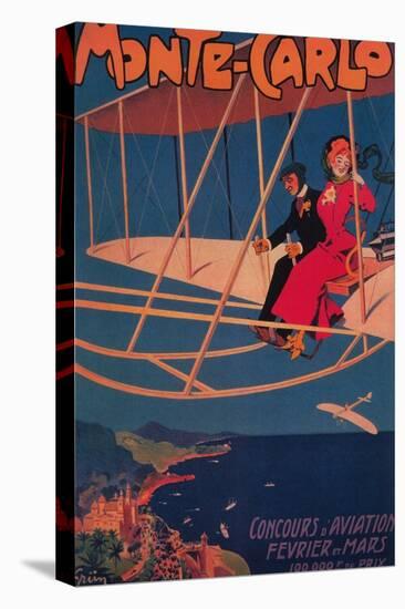 Monte Carlo, Monaco - Aviation Sporting Poster-Lantern Press-Stretched Canvas