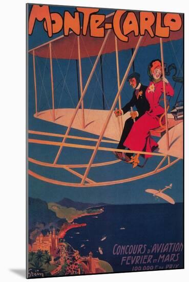 Monte Carlo, Monaco - Aviation Sporting Poster-Lantern Press-Mounted Art Print