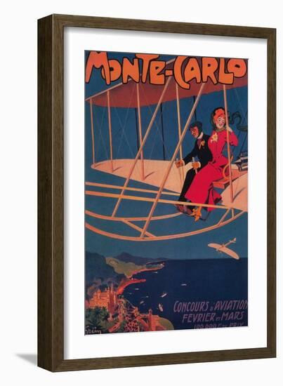 Monte Carlo, Monaco - Aviation Sporting Poster-Lantern Press-Framed Art Print