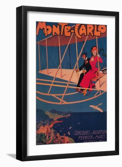 Monte Carlo, Monaco - Aviation Sporting Poster-Lantern Press-Framed Art Print