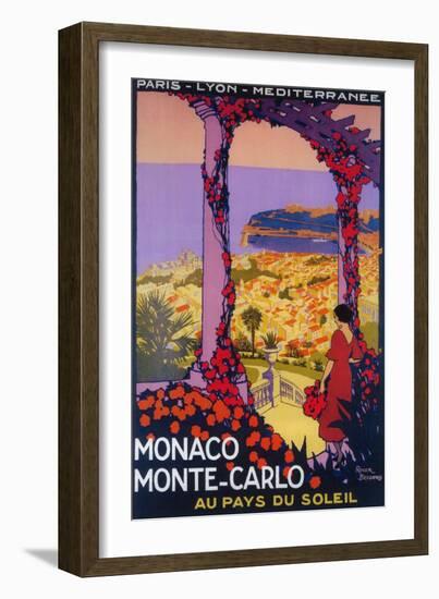 Monte Carlo, Monaco - Travel Promotional Poster-Lantern Press-Framed Art Print