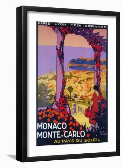 Monte Carlo, Monaco - Travel Promotional Poster-Lantern Press-Framed Art Print