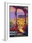 Monte Carlo, Monaco - Travel Promotional Poster-Lantern Press-Framed Art Print