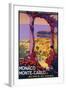 Monte Carlo, Monaco - Travel Promotional Poster-Lantern Press-Framed Art Print