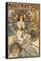 Monte Carlo, Monaco - Woman with Feathers-Lantern Press-Framed Stretched Canvas