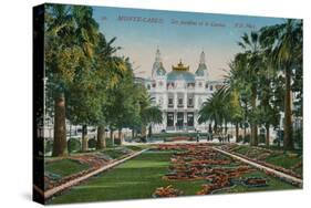 Monte-Carlo. The Gardens and the Casino. Postcard Sent in 1913-French Photographer-Stretched Canvas