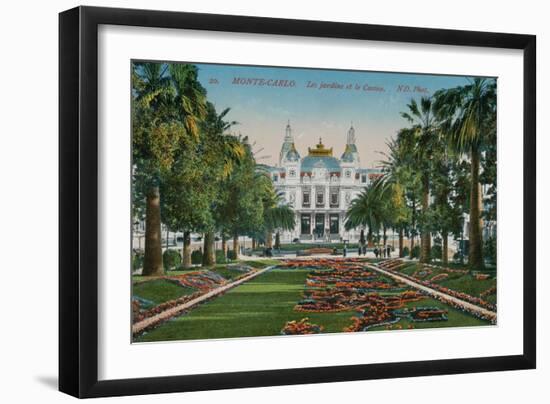 Monte-Carlo. The Gardens and the Casino. Postcard Sent in 1913-French Photographer-Framed Premium Giclee Print