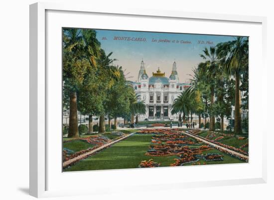 Monte-Carlo. The Gardens and the Casino. Postcard Sent in 1913-French Photographer-Framed Giclee Print