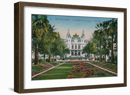 Monte-Carlo. The Gardens and the Casino. Postcard Sent in 1913-French Photographer-Framed Giclee Print