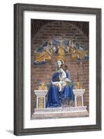 Monte Oliveto Maggiore Abbey, Statue of Madonna and Child Crowned by Two Angels, Tuscany, Italy-null-Framed Giclee Print