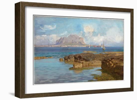 Monte Pellegrino, Palermo, Sicilia (Oil on Canvas)-Francesco Lojacono-Framed Giclee Print