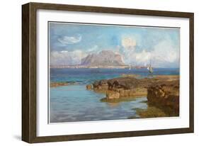 Monte Pellegrino, Palermo, Sicilia (Oil on Canvas)-Francesco Lojacono-Framed Giclee Print