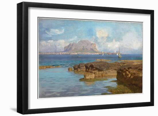 Monte Pellegrino, Palermo, Sicilia (Oil on Canvas)-Francesco Lojacono-Framed Giclee Print