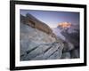 Monte Rosa (4,634M) Viewed from Hohtälligrat, at Sunset, Wallis, Switzerland, September 2008-Popp-Hackner-Framed Photographic Print