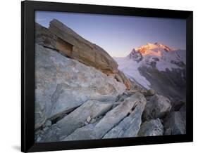 Monte Rosa (4,634M) Viewed from Hohtälligrat, at Sunset, Wallis, Switzerland, September 2008-Popp-Hackner-Framed Photographic Print