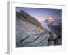 Monte Rosa (4,634M) Viewed from Hohtälligrat, at Sunset, Wallis, Switzerland, September 2008-Popp-Hackner-Framed Photographic Print