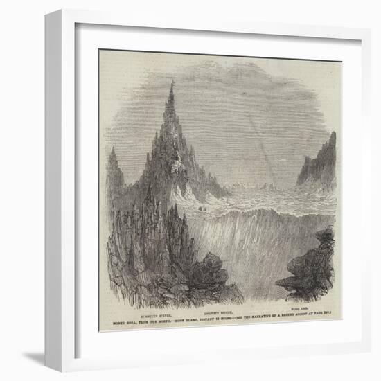 Monte Rosa, from the North, Mont Blanc, Distant 45 Miles-null-Framed Giclee Print