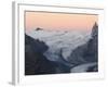 Monte Rosa Glacier at Dusk, Zermatt Alpine Resort, Valais, Switzerland-Christian Kober-Framed Photographic Print