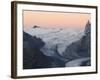 Monte Rosa Glacier at Dusk, Zermatt Alpine Resort, Valais, Switzerland-Christian Kober-Framed Photographic Print